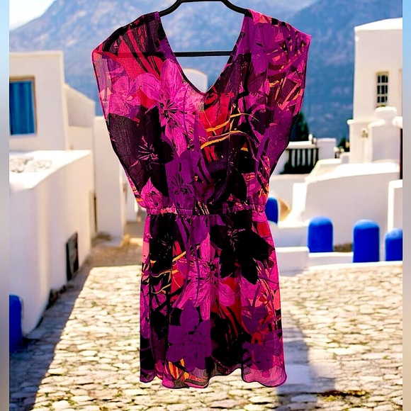 EUC! Express Vibrant Floral Mini Dress - Picture 4 of 4